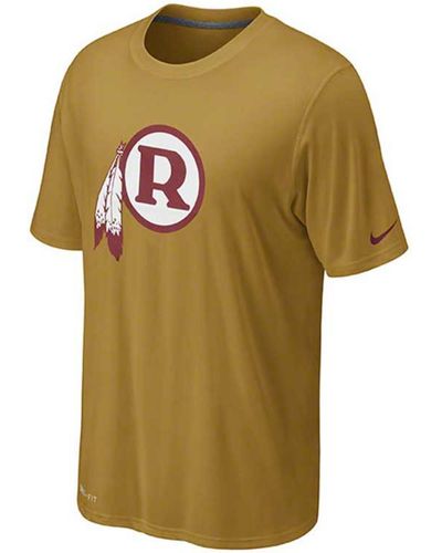 Nike Men'S Washington Redskins Retro Legend Authentic Logo Dri-Fit T-Shirt - Metallic