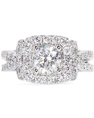 Vera Wang Love Ribbons and Bows Diamond and White Gold Diamond Engagement Ring - Metallic
