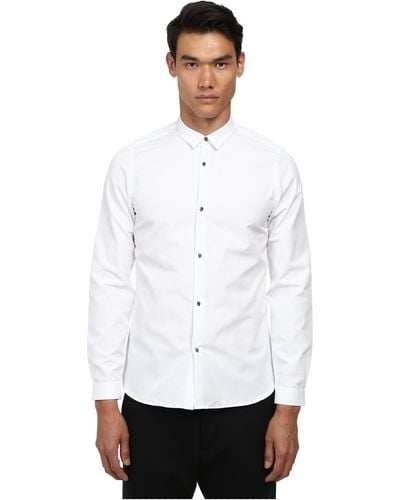 The Kooples Faille Shirt W/ Skull Buttons - White