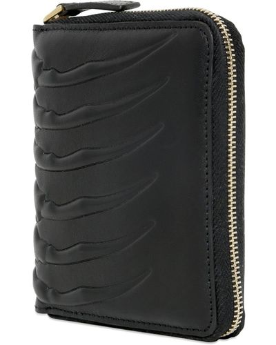 Alexander McQueen Rib Cage Zip Leather Wallet - Black