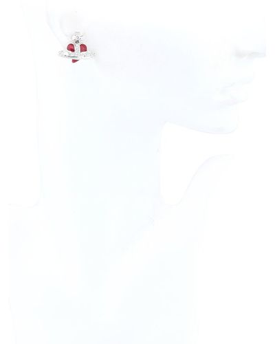 Vivienne Westwood Heart Orbit Earrings - Red