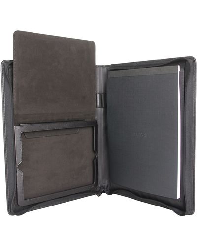 Tumi Mobile Accessory Leather Notepad Portfolio For Ipad - Black