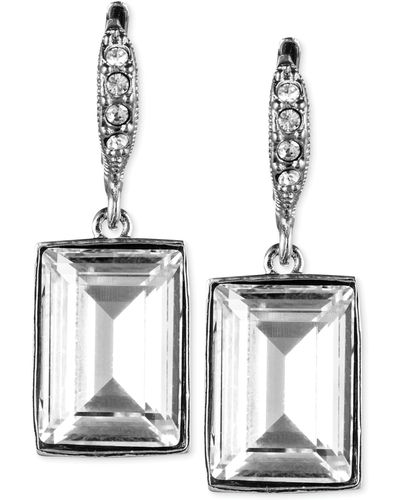 Givenchy Crystal Small Square Drop Earrings - Metallic
