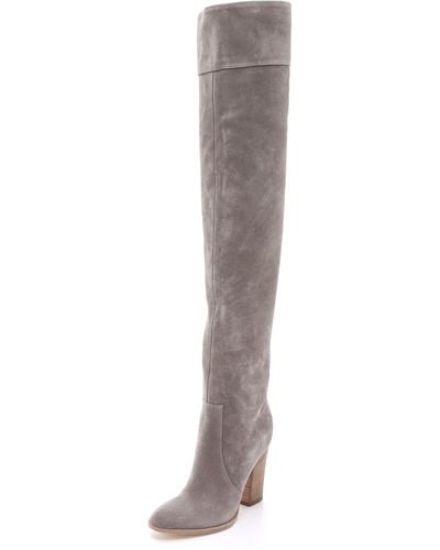 Club Monaco Lisa Over The Knee Suede Boots - Gray