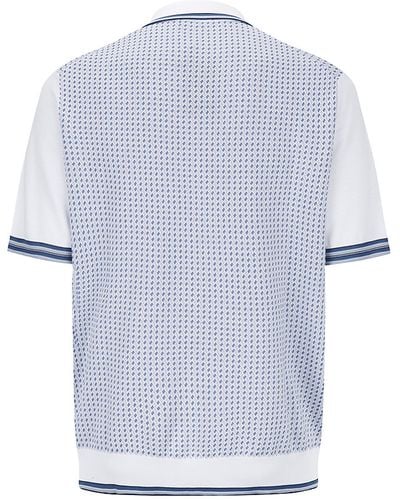 Stefano Ricci Knitted Polo Shirt - Blue