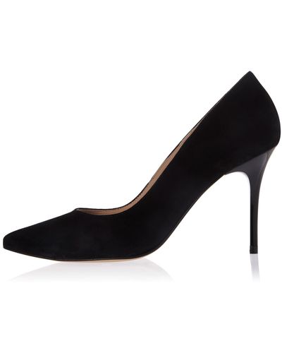 River Island Black Suede Pointed Mid Heel Court Shoes