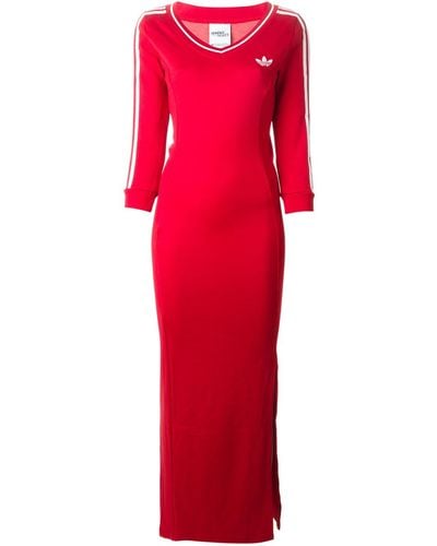 adidas Long Line Jersey Dress - Red