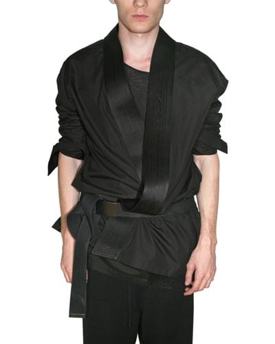 Haider Ackermann Cotton Poplin Kimono Style Shirt - Black
