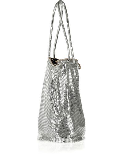 Halston Samantha Chain Mail Bucket Bag - Metallic