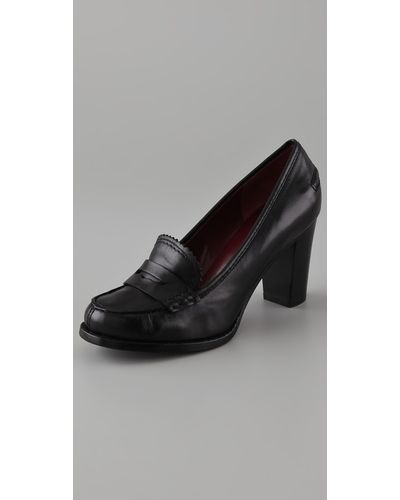 Marc By Marc Jacobs High Heel Penny Loafers - Black