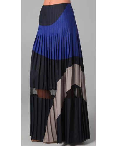 BCBGMAXAZRIA The Nouveau Pleated Skirt - Blue