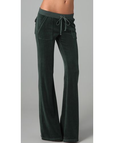 Juicy Couture Velour Snap Pocket Pants - Green