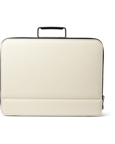 Valextra Premier Leather Briefcase - White