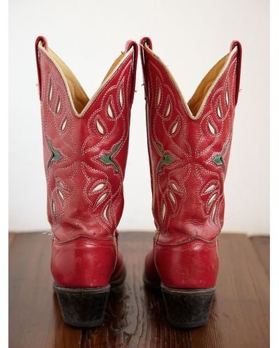 Free People Vintage Cowboy Boots - Red
