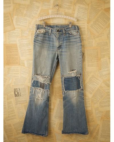 Free People Vintage Levis Patched Jeans - Blue
