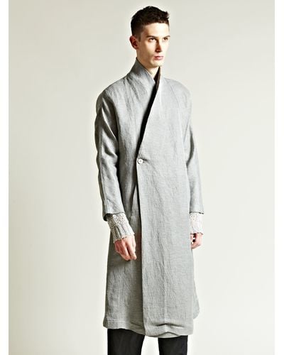 Damir Doma Mens Kimono Sleeve Coat - Gray