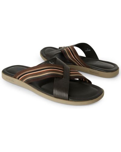 Paul Smith Lalo Web Crossover Sandals - Brown