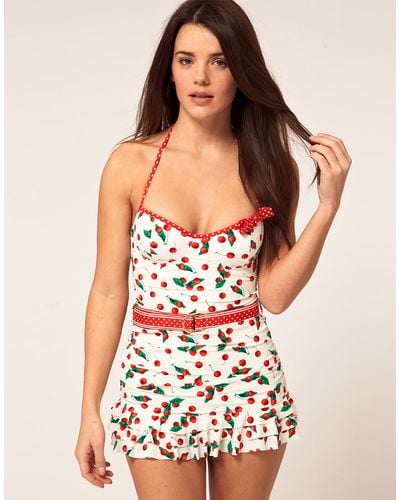 Juicy Couture Juciy Couture Cherry Print Swim Dress - White