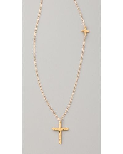 Gorjana Cross Over Long Necklace - Metallic