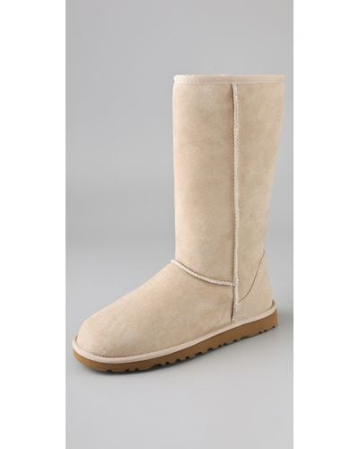 UGG Leather Classic Tall Boots in Sand - Natural