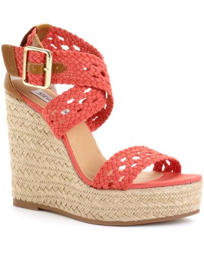 Steve Madden Magestee Wedge Sandals - Red