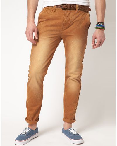 ASOS Slim Chino with Side Adjuster - Brown