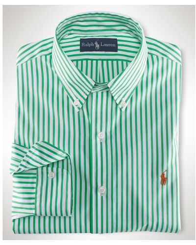 Ralph Lauren Stripe Poplin Shirt - Green