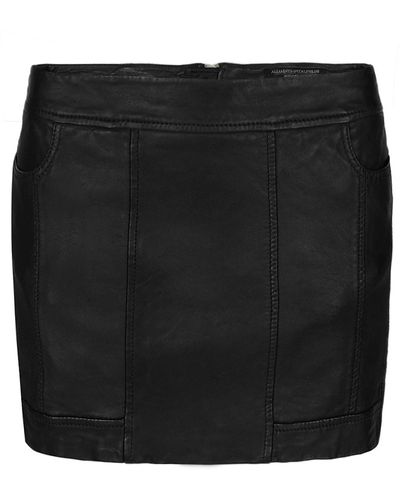 AllSaints Leather Biker Mini Skirt - Black