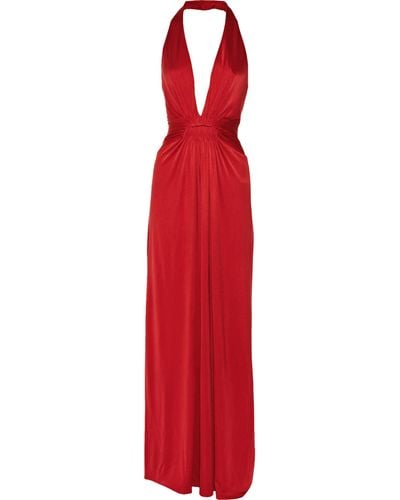Issa Silk-jersey Halterneck Dress - Red
