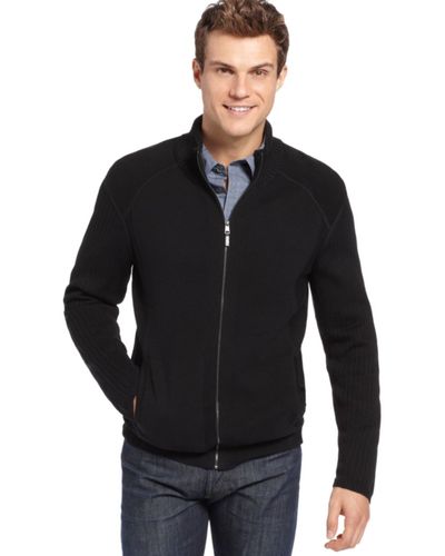 Calvin Klein Full Zip Sweater - Black