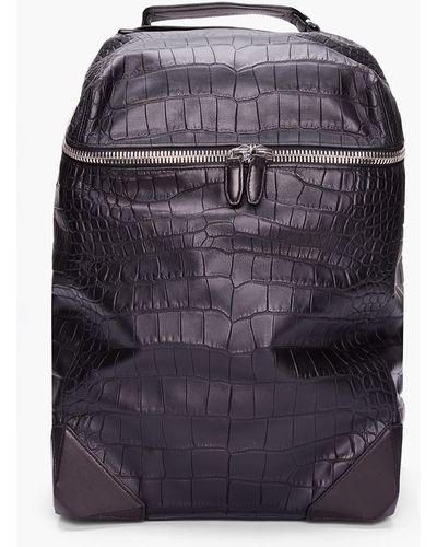 Alexander Wang Croc Embossed Wallie Backpack - Black
