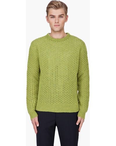 Raf Simons Lime Green Wool Knit Sweater