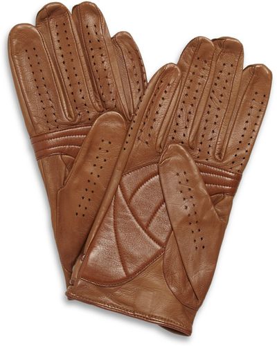 Dunhill Perforated Leather Driving Gloves - Brown