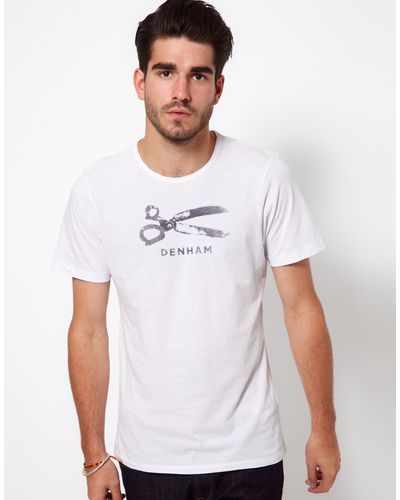 Denham Tshirt with Scissor Logo - White