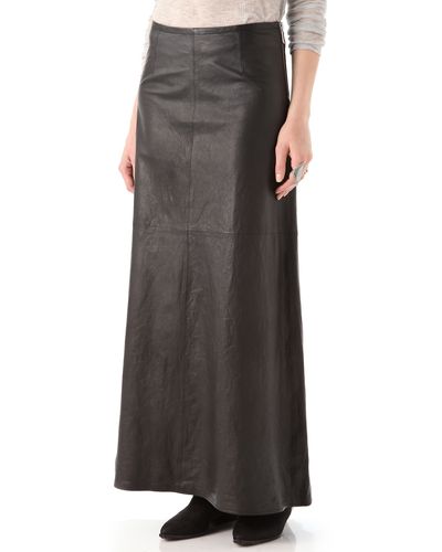 J Brand Cameo Leather Maxi Skirt - Black