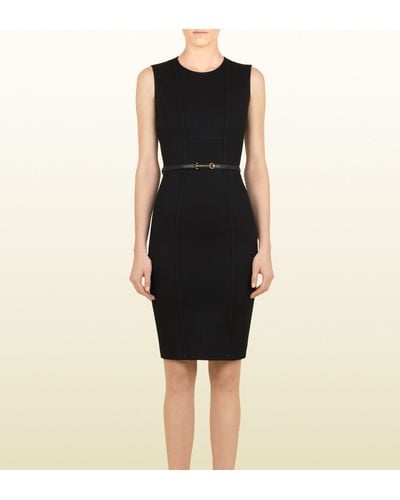 Gucci Black Shift Dress with Leather Belt