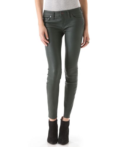 True Religion Casey Leather Pants - Green