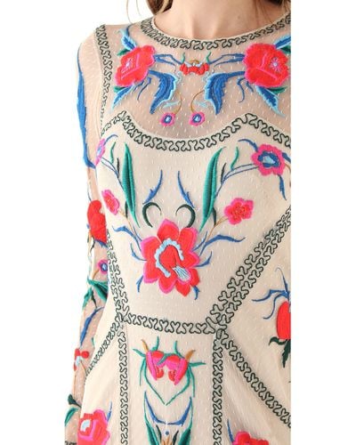 Temperley London Floral Embroidered Gown - Natural