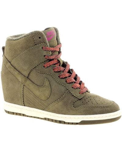 Nike Dunk Sky High Olive Wedge Sneakers - Natural