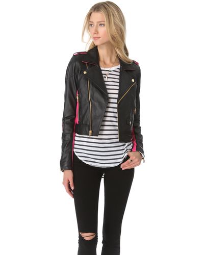 Juicy Couture Leather Moto Jacket - Black