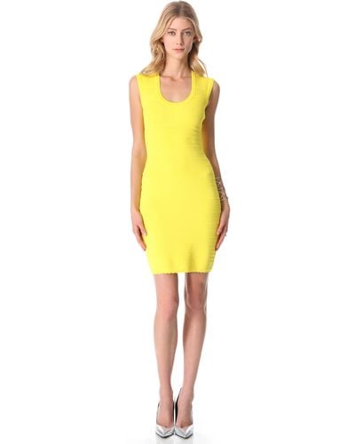 Yigal Azrouël Techno Knit Dress - Yellow