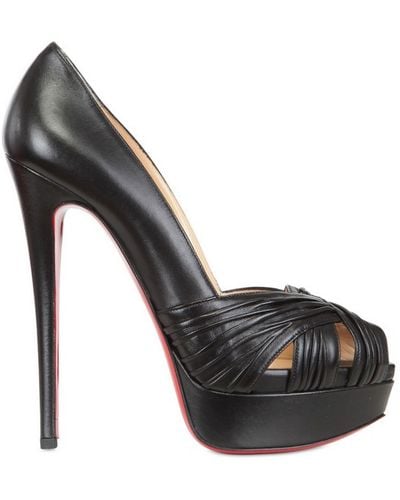 Christian Louboutin 150mm Aborina Nappa Open Toe Court Shoes - Black
