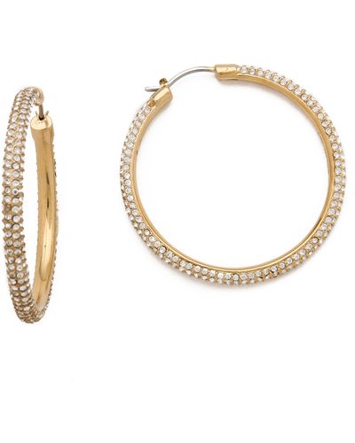 Michael Kors Pave Hoop Earrings - Metallic