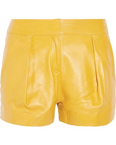 Emma Cook Leather Shorts - Yellow