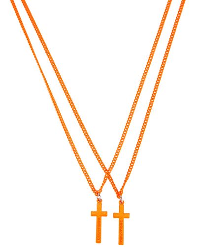DSquared² Double Cross Necklace - Orange