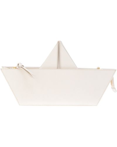 Boutique Moschino Origami Boat Clutch - Natural