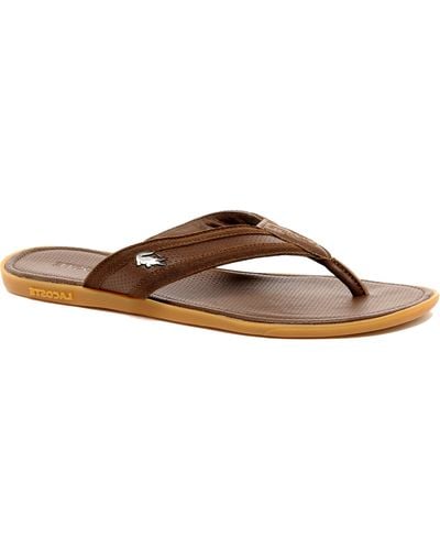 Lacoste Carros Leather Sandals - Brown