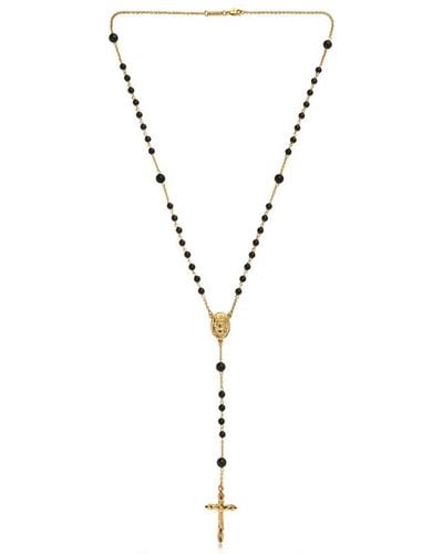 Dolce & Gabbana Gold and Black Onyx Rosary Necklace