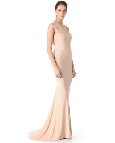 Donna Karan One Shoulder Evening Gown - Pink