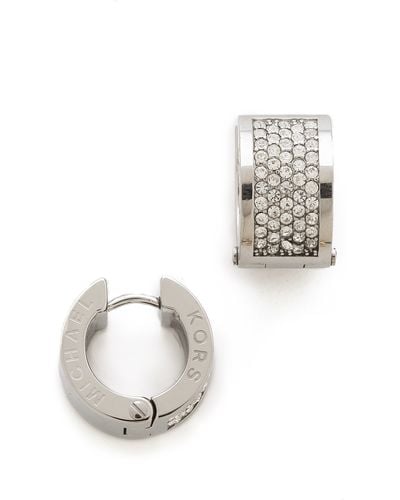 Michael Kors Pave Huggie Earrings - Metallic